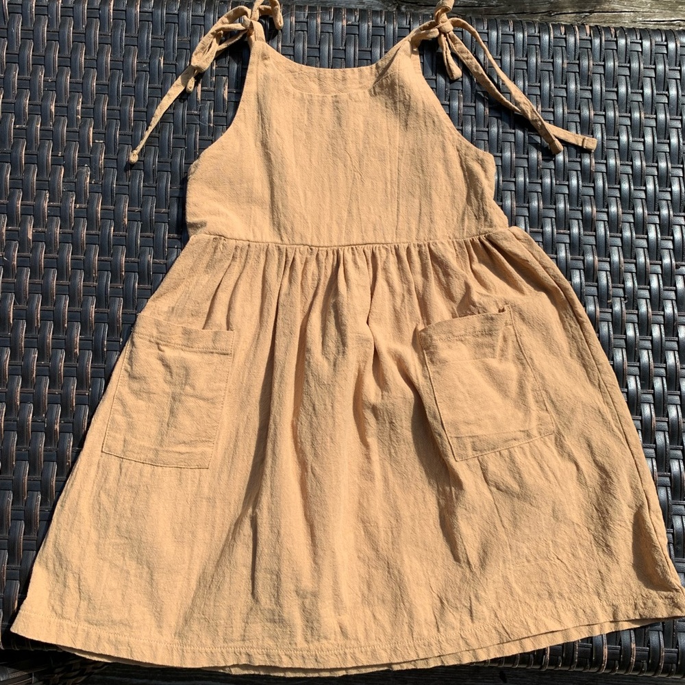 Linen dress tobacco brown